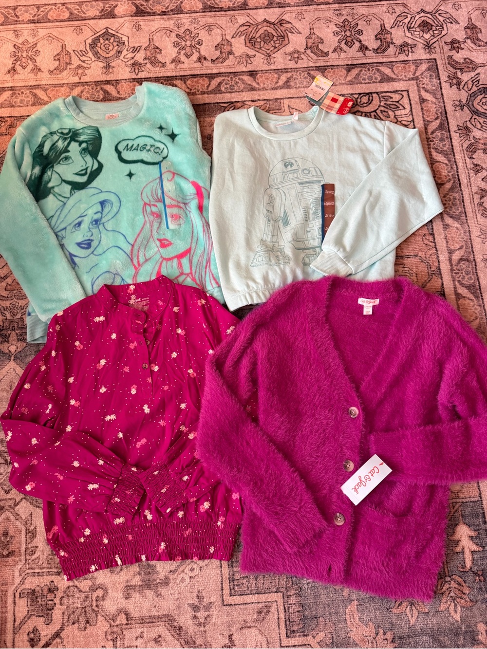 Girls fall/winter sweater sweatshirt bundle- Disney princess & Star Wars